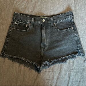 Abercrombie & Fitch The Mom Short High Rise Black Denim Shorts